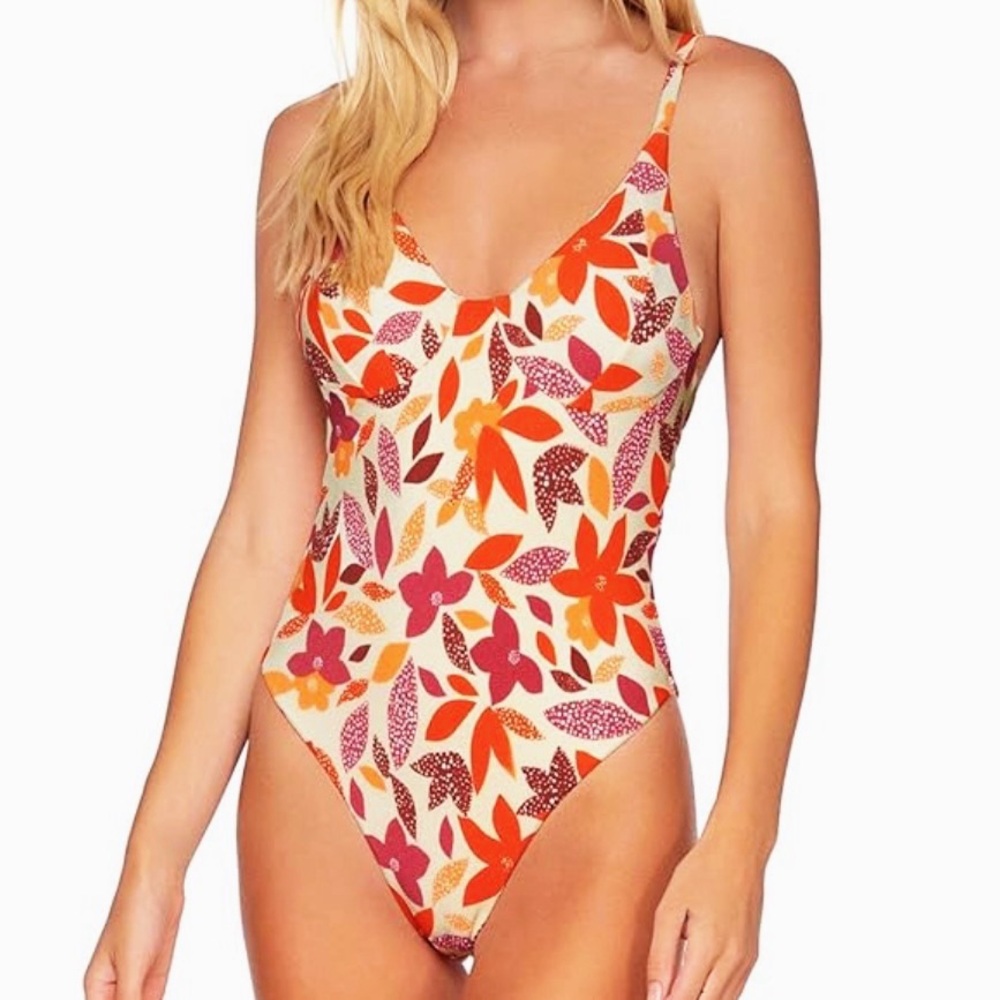 Swim Systems Pressed Petals Jane One Piece Bathing Swim Suit Size Medium